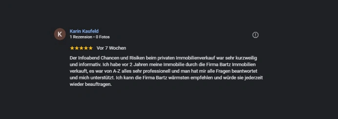 Kundenstimme zu unserer letzten Veranstaltung