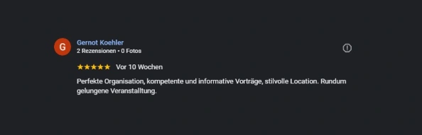 Kundenstimme zu unserer letzten Veranstaltung