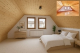 Naturnahes Wohnen mit Charakter & Wohnkomfort – Doppelgarage, Wintergarten, Kamin, PV & Solarthermie - Staging: Schlafzimmer OG