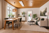 Wohnen mit Perspektive: Einfamilienhaus auf großzügigem Grundstück mit Bauplatz - Wohnzimmer (digitales Staging)