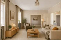 Freistehendes Einfamilienhaus mit vielseitigem Potenzial für persönliche Wohnideen - Wohnzimmer_Interieur Ki-generiert