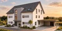 KfW-40-Erdgeschosswohnung mit hochwertiger Ausstattung & schönem Garten - Außenansicht - vollständig KI-generiert
