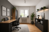 Dreifamilienhaus mit Garagen, Garten und zusätzlichem Baupotenzial - Büro EG (digitales Staging)
