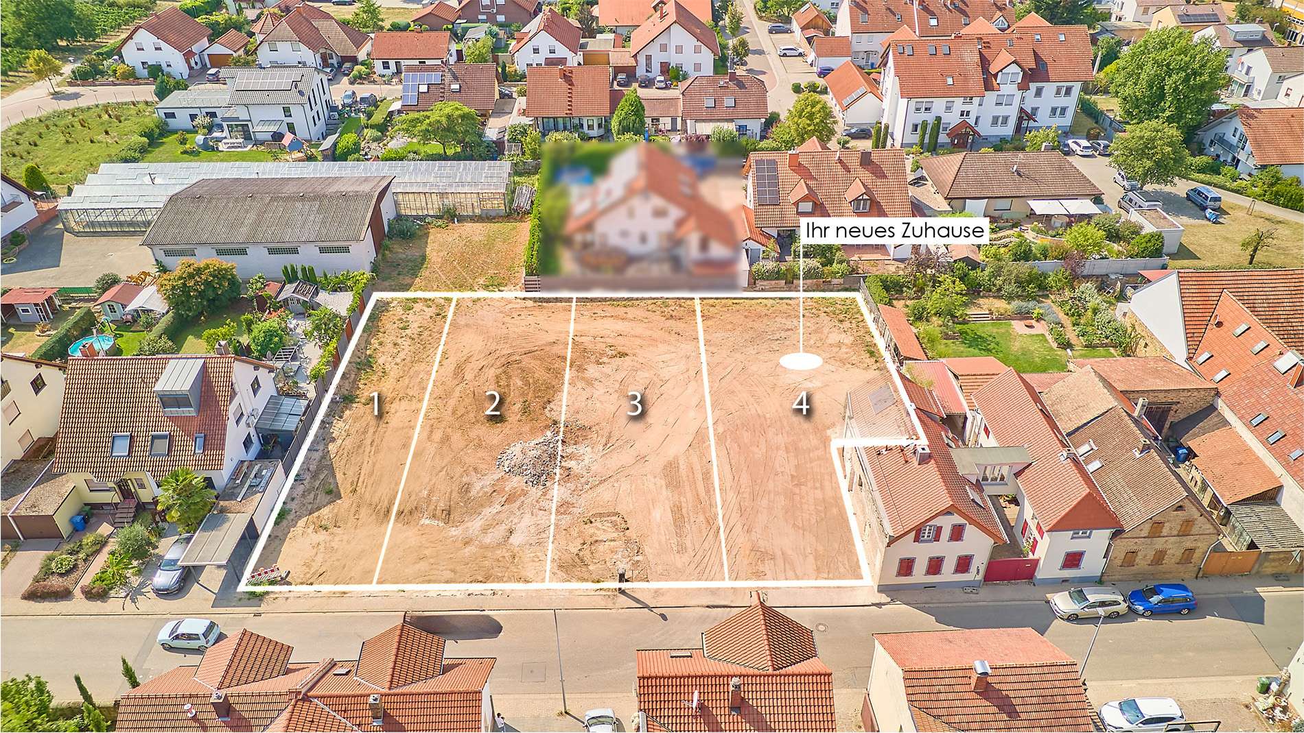 Familienfreundlich bauen: 4 Bauplätze für Doppelhaushälften in ruhiger Lage, 67149 Meckenheim, Wohngrundstück