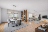 Attraktives Einfamilienhaus mit sonniger Süd-Terrasse & gemütlichem Kamin - Wohn- und Esszimmer - digitales staging