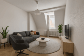 Raum für Ihre Vision - Mehrfamilienhaus oder Abrissgrundstück mit erheblichem Baupotenzial - Staging: Wohnzimmer Wohnung II