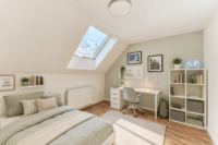 Individuelles Wohnen hinter historischem Torbogen – 2019 modernisiertes Wohnhaus mit Terrasse - Schlafzimmer (digitales staging)