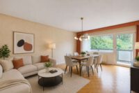 Großzügiges Zuhause in grüner Hanglage mit großem Balkon & zwei separierbaren Ebenen - Wohnzimmer OG - digitales staging