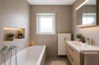 Großzügiges Zuhause in grüner Hanglage mit großem Balkon & zwei separierbaren Ebenen - Bad EG - digitales staging