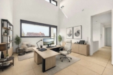 Inszenierte Lichtachsen & klare Linien:Architektenvilla mit beeindruckender Raumhöhe in Feldrandlage - Büro - digitales staging