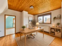 Wohnträume mit Perspektive – freistehendes Einfamilienhaus mit zusätzlichem Bauplatz - Büro__Interieur KI-generiert