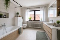 Großzügiges Wohnanwesen mit weitläufigem Innenhof, vielseitiger Scheune & Einliegerwohnung - Badezimmer - digitales staging