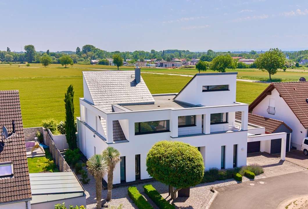 Spektakuläre Bauhaus-Villa in Feldrandlage – Familien- & altersgerecht, 76831 Billigheim-Ingenheim, Einfamilienhaus