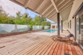 Ihre pflegeleichte Wohlfühl-Oase: gehobenes Wohnen mit Keramikpool & großer Sauna - Terrasse/Garten mit Pool