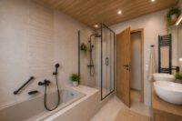 Wohnvielfalt mit großer Sonnenterrasse, individuell nutzbarem Grundriss & separatem Wohnbereich - Badezimmer - digitales staging